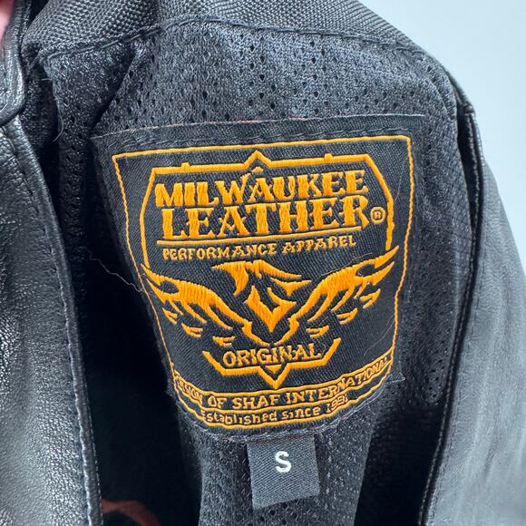 NWT Milwaukee Leathers MLL4545 Black leather Classic 4 snap vest - Picture 4 of 7